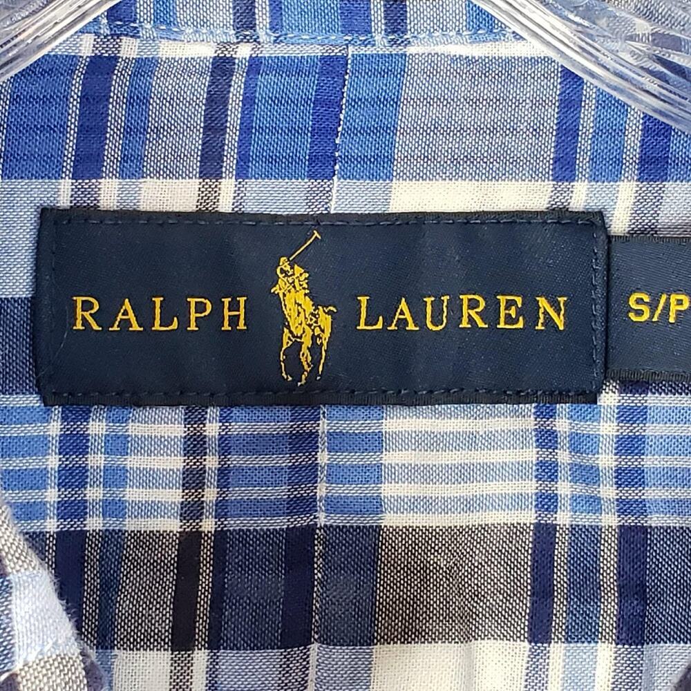 Polo Ralph Lauren Shirt Oxford Button Down LS Men’s Size Small S Blue Plaid - Picture 7 of 9
